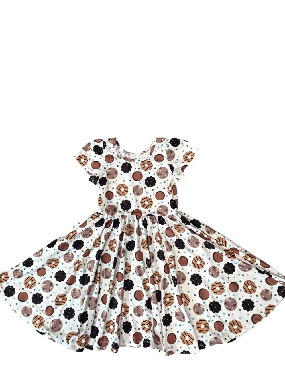 Charlies Project Kids Girl scout Cookie Print Short Sleeve Twirl Dress Size 7